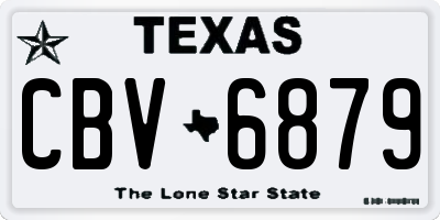 TX license plate CBV6879