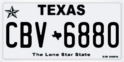 TX license plate CBV6880