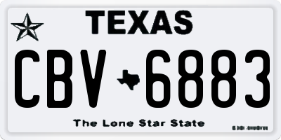 TX license plate CBV6883
