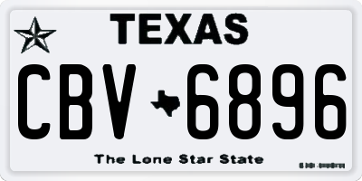 TX license plate CBV6896