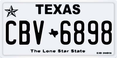 TX license plate CBV6898