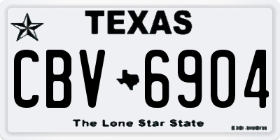 TX license plate CBV6904