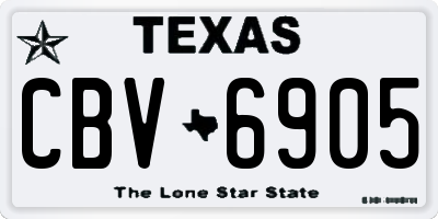 TX license plate CBV6905