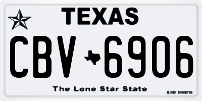 TX license plate CBV6906