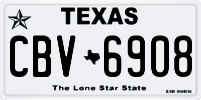 TX license plate CBV6908