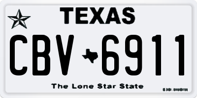 TX license plate CBV6911
