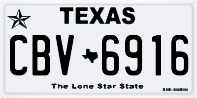TX license plate CBV6916