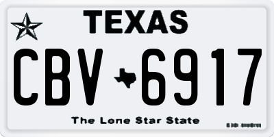 TX license plate CBV6917