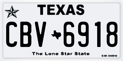 TX license plate CBV6918
