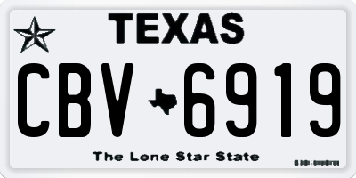 TX license plate CBV6919