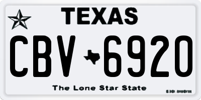 TX license plate CBV6920