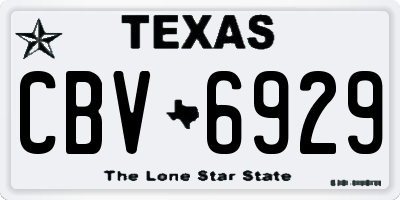 TX license plate CBV6929