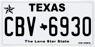 TX license plate CBV6930