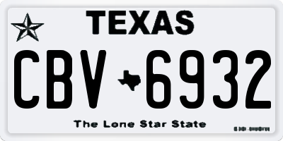 TX license plate CBV6932
