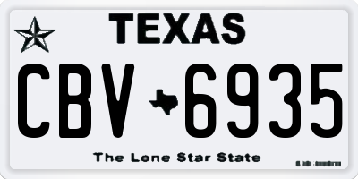TX license plate CBV6935