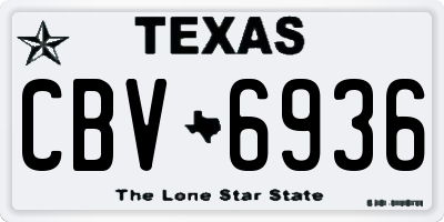 TX license plate CBV6936