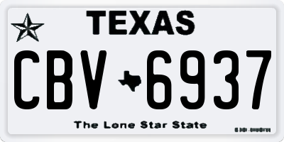 TX license plate CBV6937
