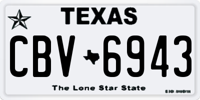 TX license plate CBV6943