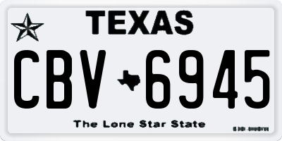 TX license plate CBV6945