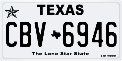 TX license plate CBV6946