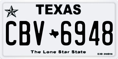 TX license plate CBV6948