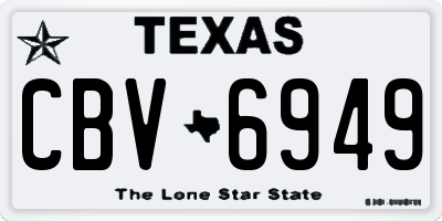 TX license plate CBV6949
