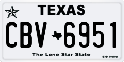 TX license plate CBV6951