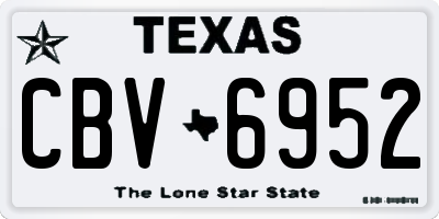 TX license plate CBV6952