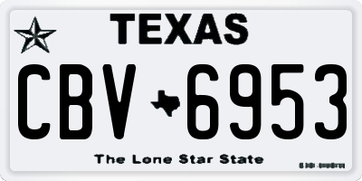 TX license plate CBV6953