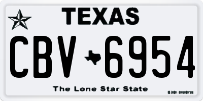 TX license plate CBV6954