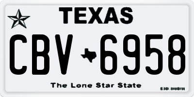TX license plate CBV6958