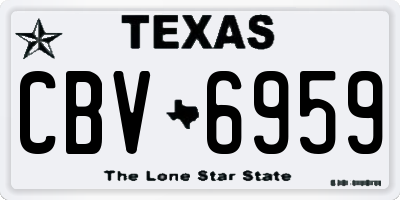 TX license plate CBV6959