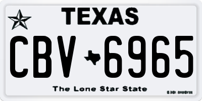 TX license plate CBV6965