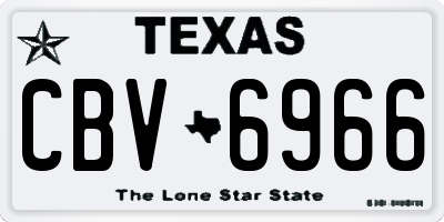 TX license plate CBV6966