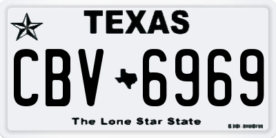 TX license plate CBV6969