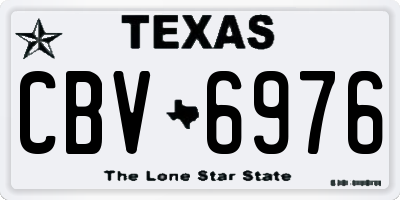 TX license plate CBV6976