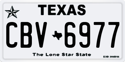 TX license plate CBV6977