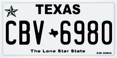 TX license plate CBV6980