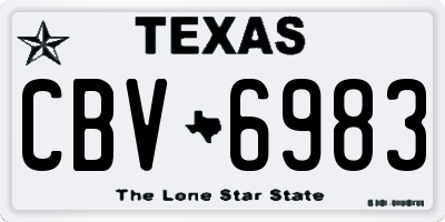 TX license plate CBV6983
