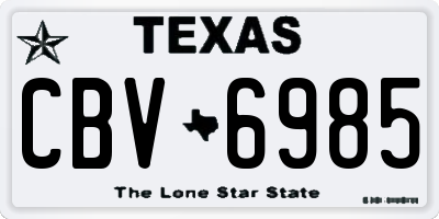 TX license plate CBV6985