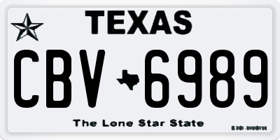 TX license plate CBV6989