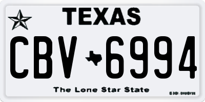 TX license plate CBV6994