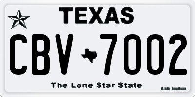 TX license plate CBV7002