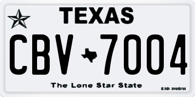 TX license plate CBV7004