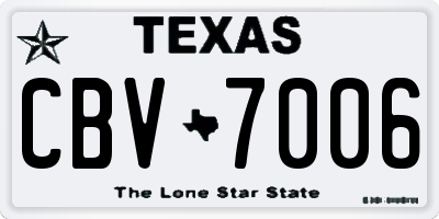 TX license plate CBV7006