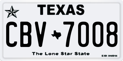 TX license plate CBV7008