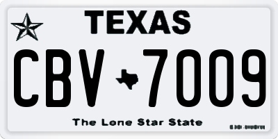 TX license plate CBV7009