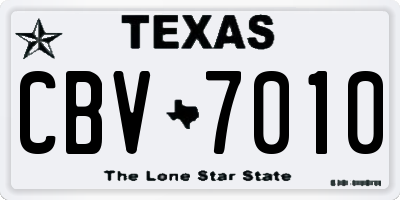 TX license plate CBV7010