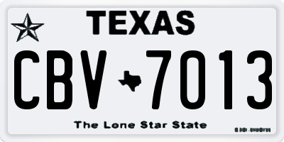 TX license plate CBV7013