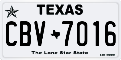 TX license plate CBV7016
